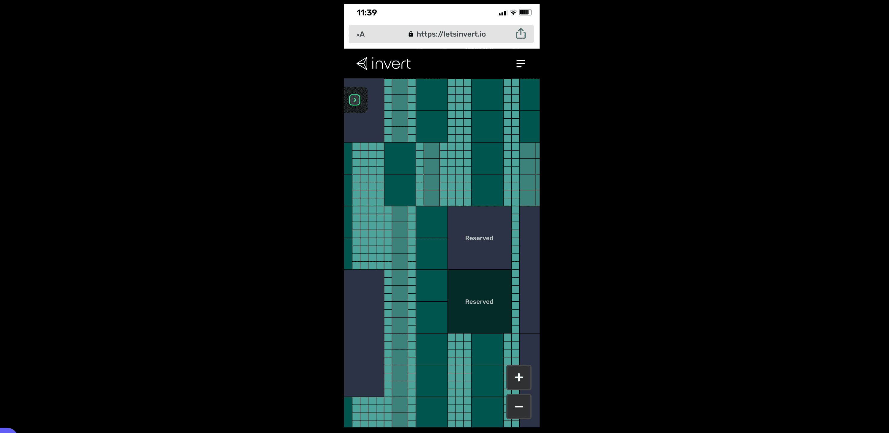 Invert NFT marketplace, mobile